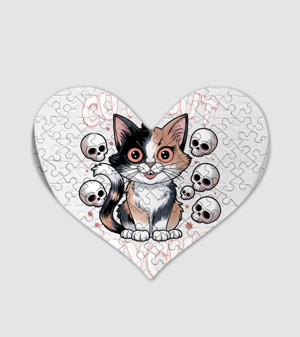 Cute, but Psycho pisică Negru model alb pe tricou