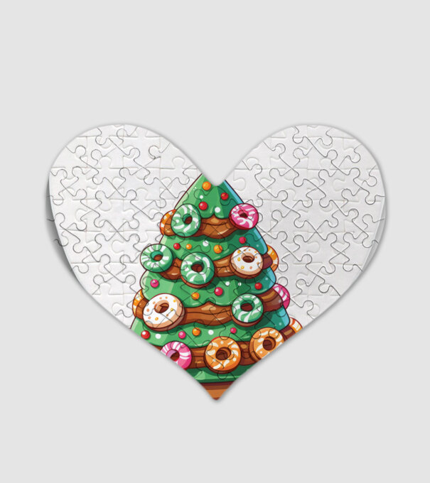Doughnut pom de Crăciun model alb pe tricou