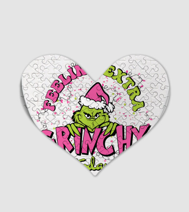 Feeling extra Grinchy today model alb pe tricou