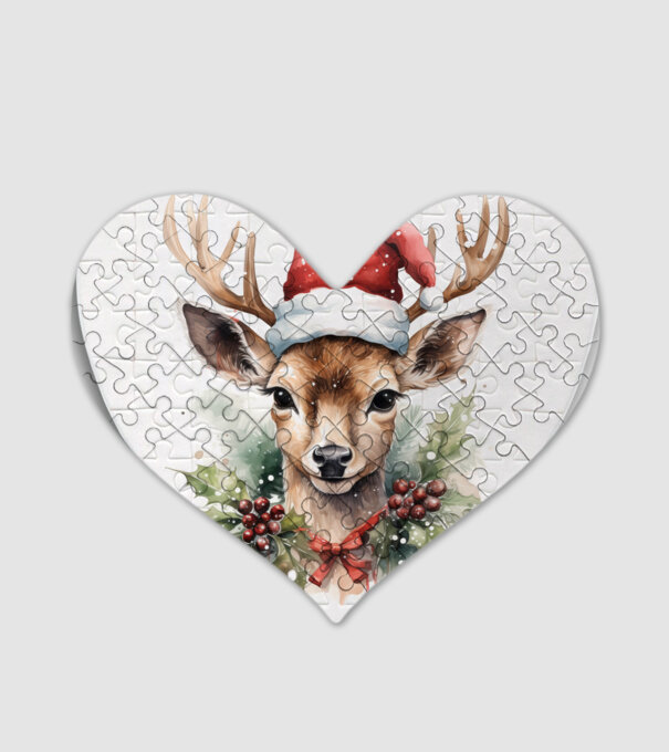 Festive Reindeer model alb pe tricou
