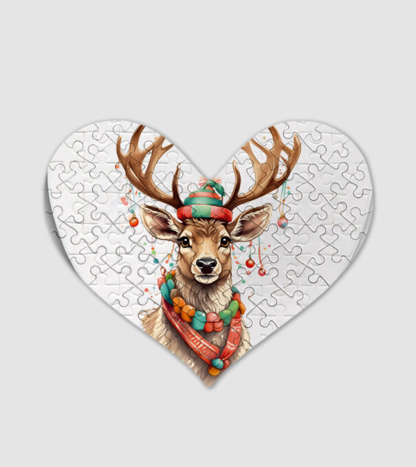 Festive Reindeer model alb pe tricou