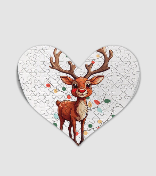 Festive Rudolph model alb pe tricou