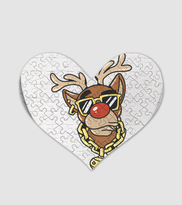 Gangster Reindeer model alb pe tricou