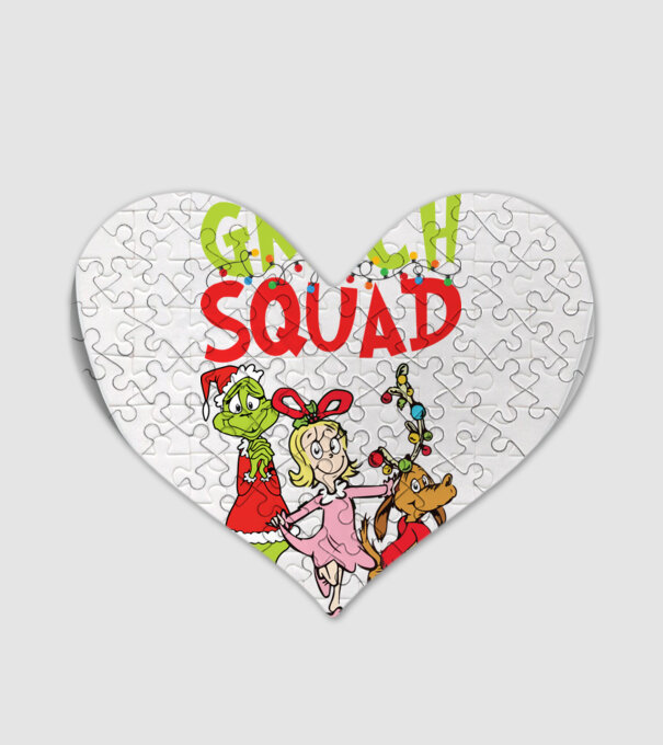 Grinch Squad model alb pe tricou