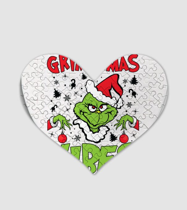 Grinchmas Vibes - Grinch model alb pe tricou