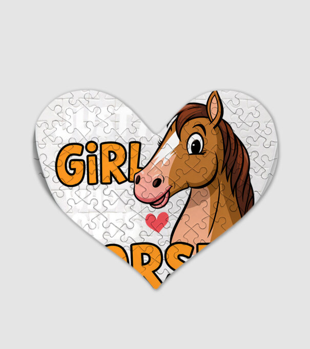 Just a girl who loves horses Negru model alb pe tricou