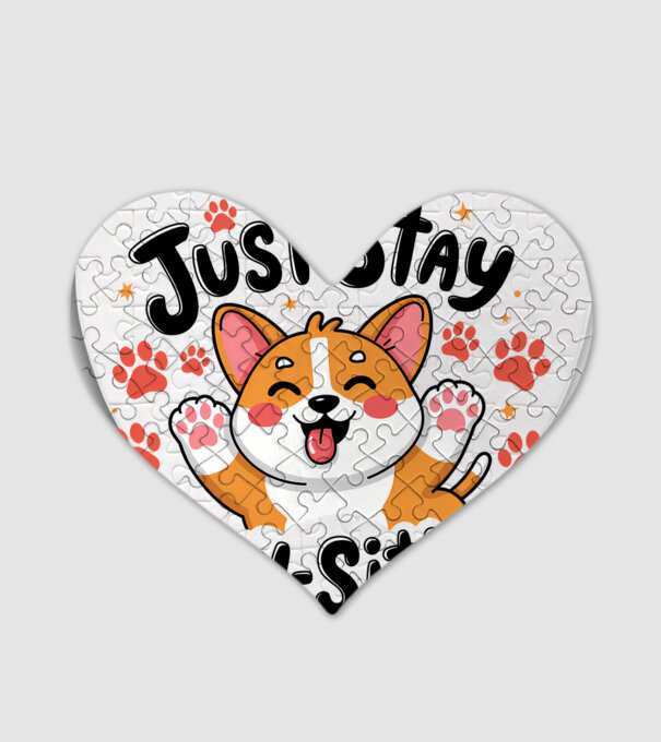 Just Stay Paw-sitive Alb model alb pe tricou