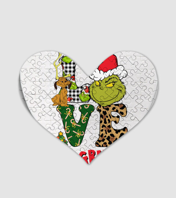 Love Grinch model alb pe tricou