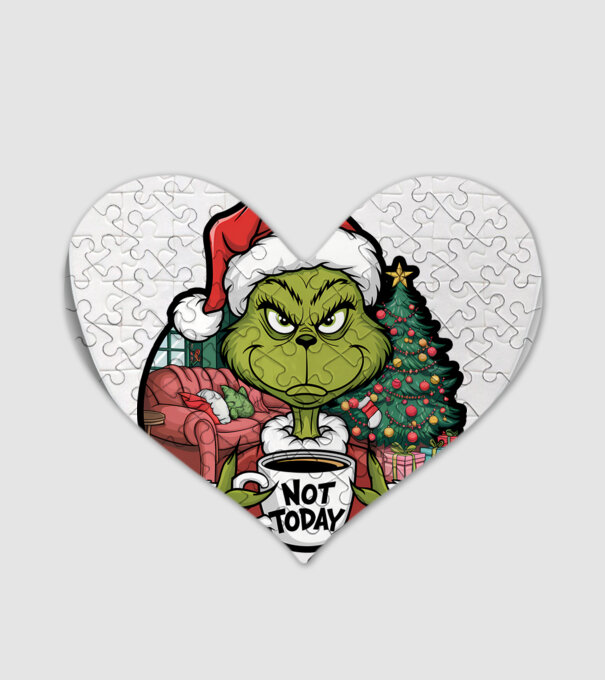 Not Today Grinch model alb pe tricou