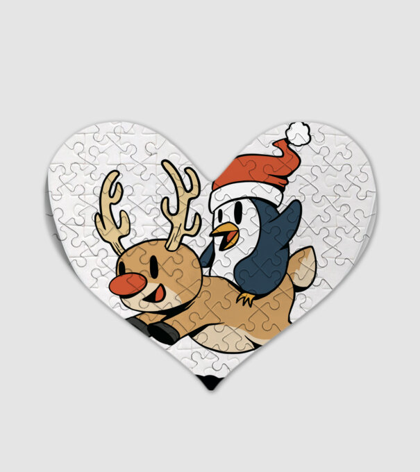 pinguin reindeer cristmas model alb pe tricou