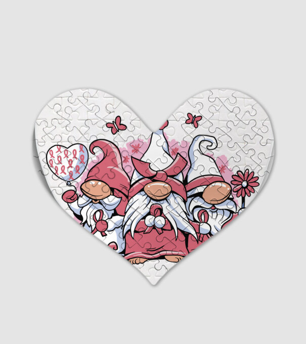 Pink christmas Gnomes model alb pe tricou