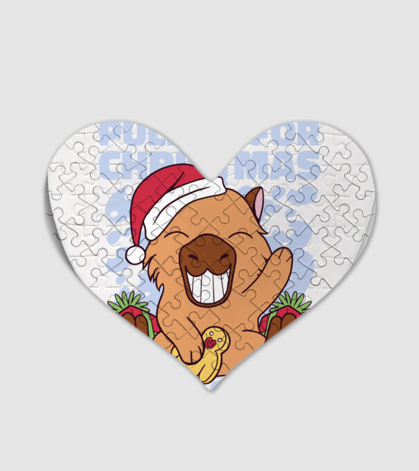 Pull up for christmas Capybara model alb pe tricou