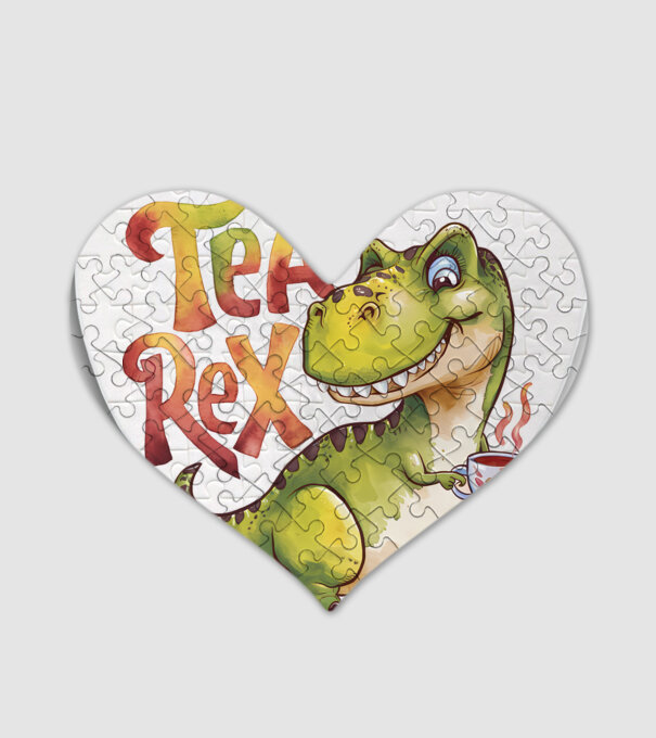 Tea Rex model alb pe tricou