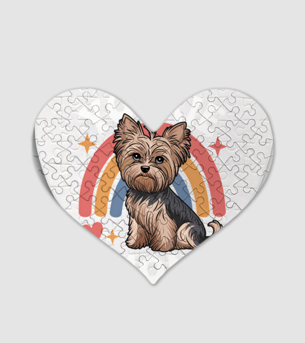 Yorkie Mom Negru model alb pe tricou