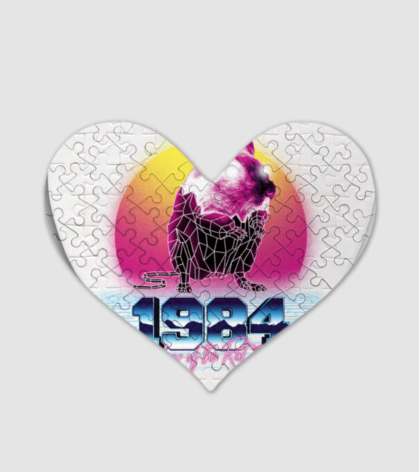 1984 Year of the Rat model alb pe tricou