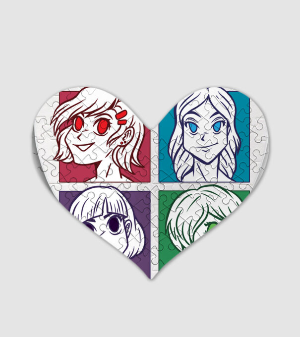 Fețe Anime fată Pop Art model alb pe tricou
