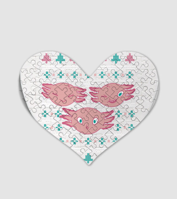 Pulover urât Axolotl model alb pe tricou