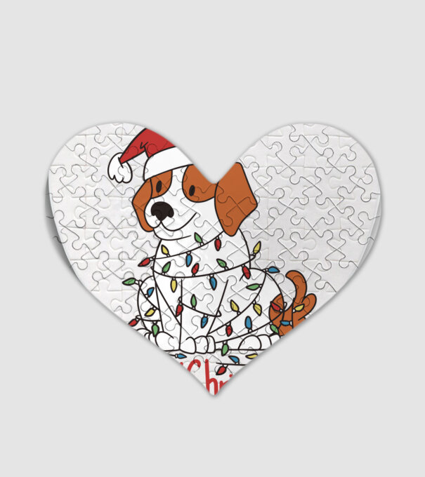 Beagle Crăciun Fericit! model alb pe tricou