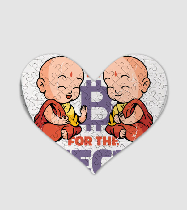 Călugări Buddha Bitcoin model alb pe tricou