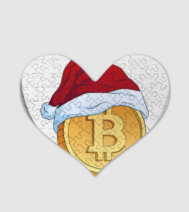 Crăciun Bitcoin model alb pe tricou