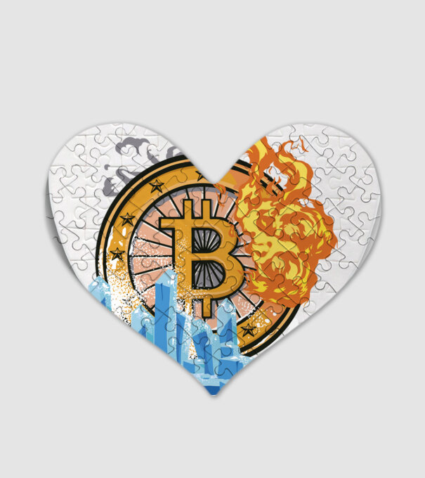 Logo Bitcoin model alb pe tricou