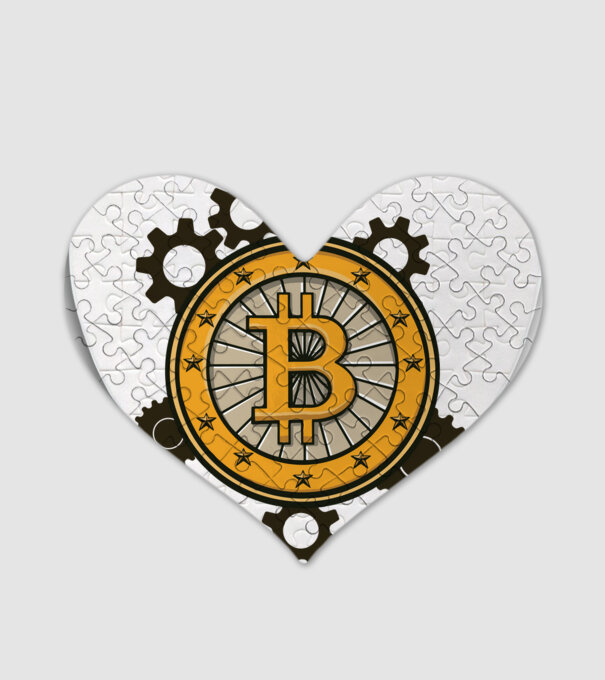 Mecanică Bitcoin model alb pe tricou