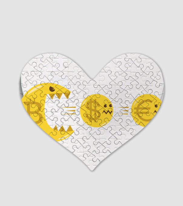 Bitcoin Pacman model alb pe tricou