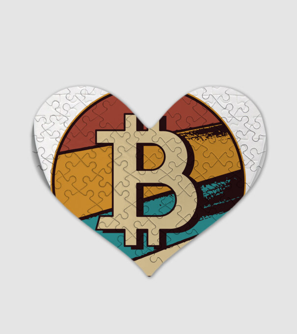 Bitcoin retro model alb pe tricou