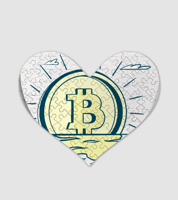 Bitcoin sunrise model alb pe tricou