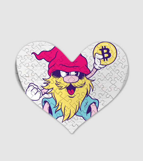 Pitic Bitcoin model alb pe tricou
