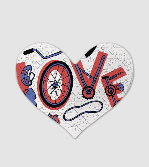Love Bicicletă model alb pe tricou