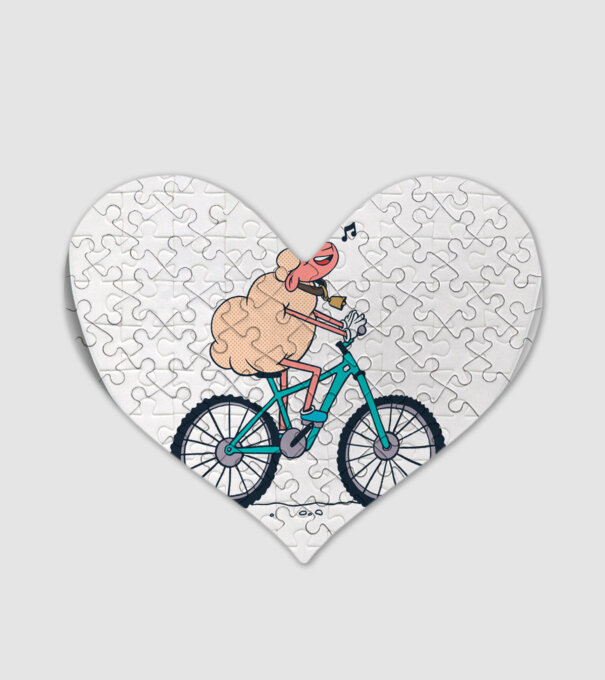 Miel cu bicicletă model alb pe tricou