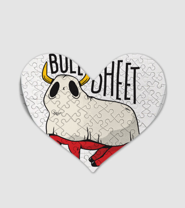 Bull sheet model alb pe tricou