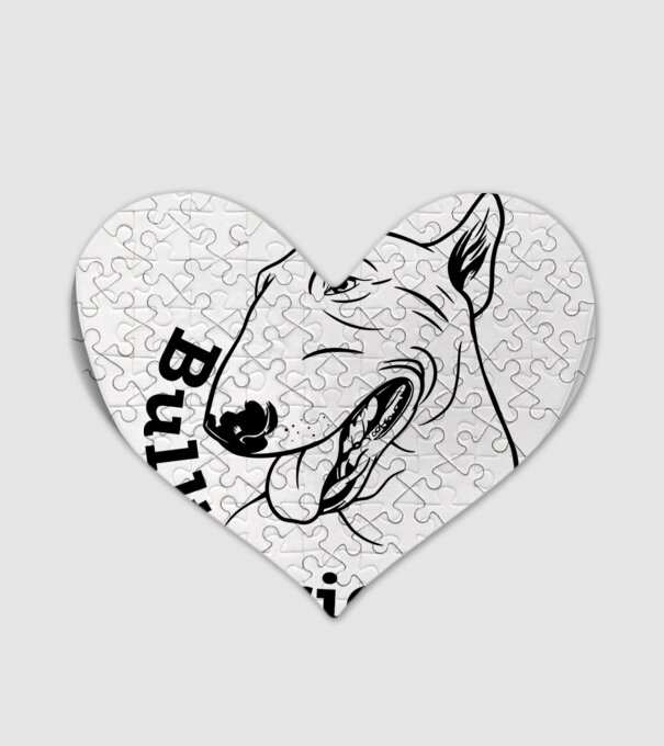 Bull Terrier model alb pe tricou
