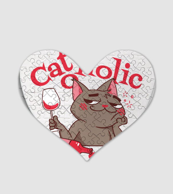 Catoholic - iubitor de pisici model alb pe tricou