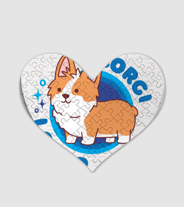 Corgi Lover model alb pe tricou