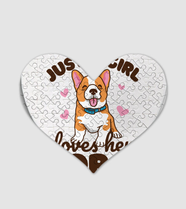 Doar o fată care iubește Corgiul său model alb pe tricou