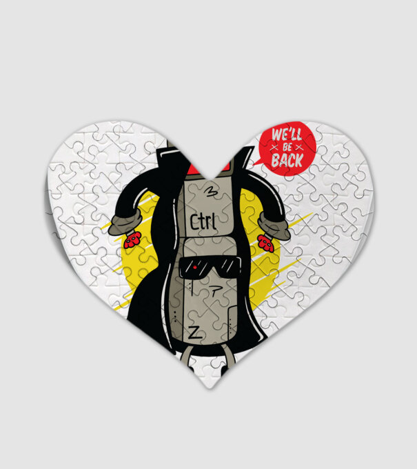 Ctrl Z Terminator Parodie model alb pe tricou