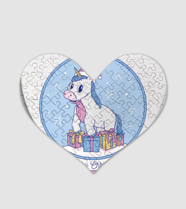 Glob de zăpadă drăguț, de Crăciun, cu Unicorn model alb pe tricou