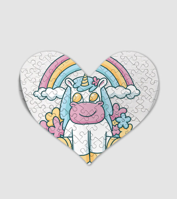 Unicorn drăguț model alb pe tricou