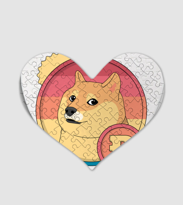 Doge Coin model alb pe tricou
