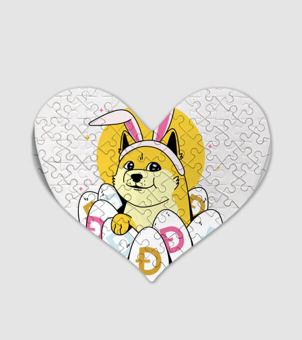Dogecoin Paște model alb pe tricou