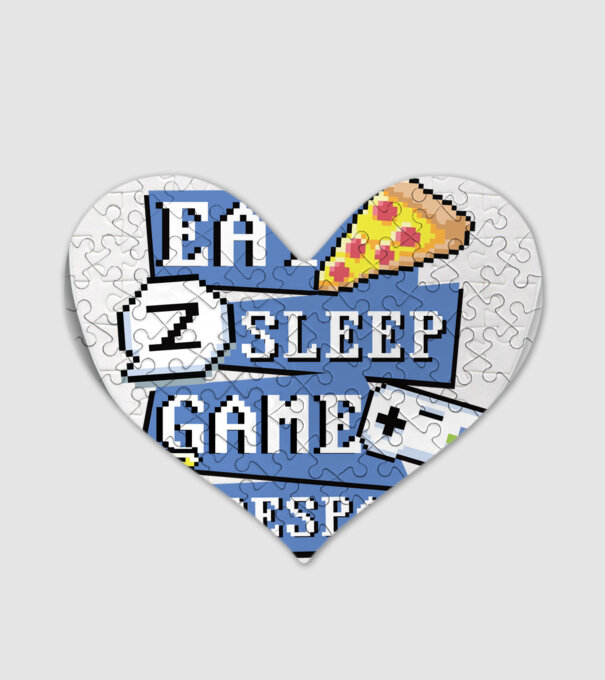 Eat, Sleep, Game respawn model alb pe tricou