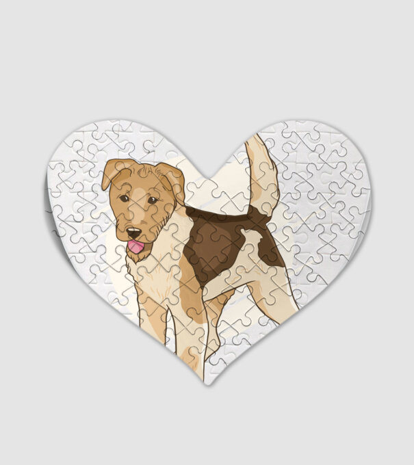 Fox Terrier model alb pe tricou