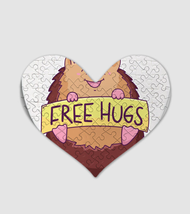 Free Hugs Arici model alb pe tricou