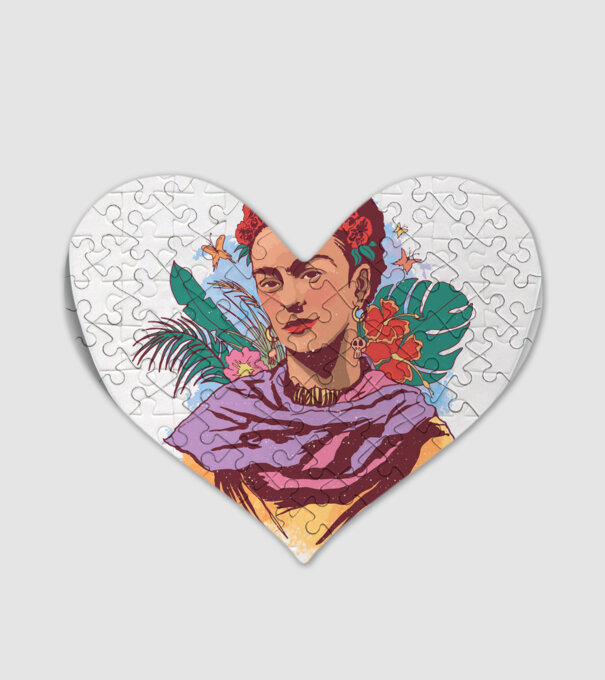 Portret Frida Kahlo model alb pe tricou