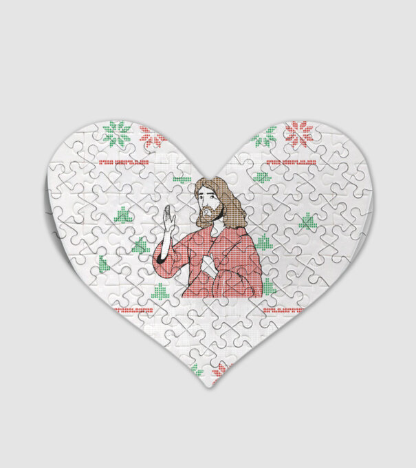 'Go Jesus, It''s Your Birthday Ugly Sweater' model alb pe tricou