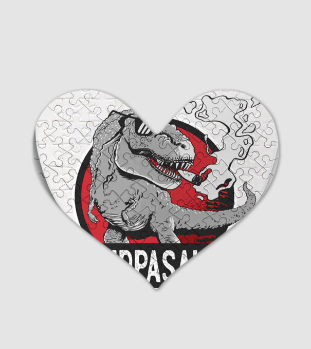 Grandpasaurus T-rex model alb pe tricou