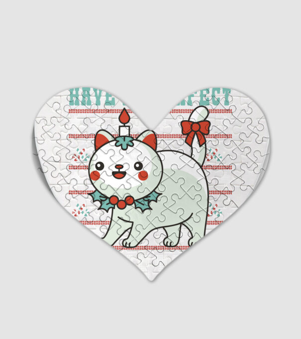 Have a Purrfect Christmas model alb pe tricou
