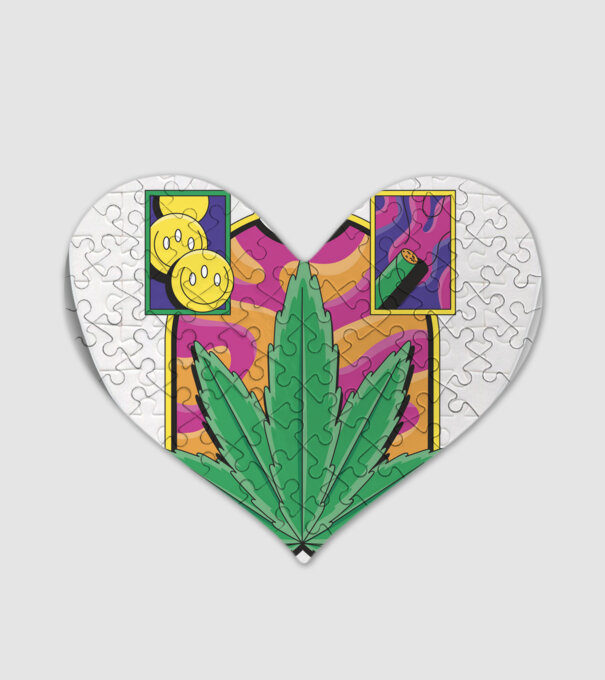 Hippy Cannabis model alb pe tricou